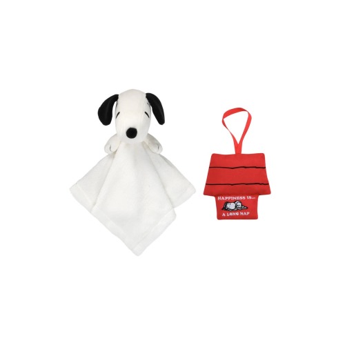 Snoopy Plush Security Blanket/Lovey & Door Pillow Gift Set