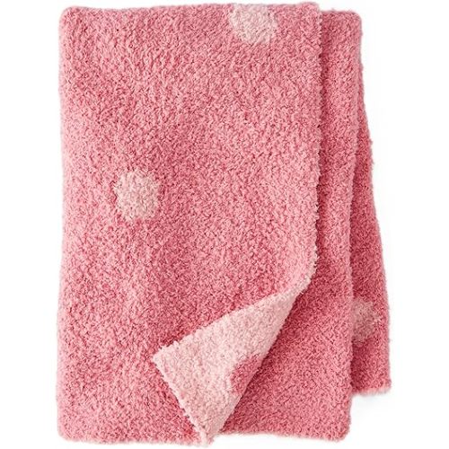 Carter's Baby Plush Blanket, Soft Cozy Stroller Blanket for Newborn Infant Boys and Girls (Pink/Polka Dot)