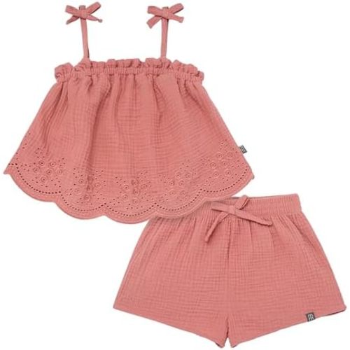 Modern Moments by Gerber Baby Girls 2-piece Gauze Top & Short Set