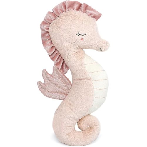 MON AMI Pink Seahorse Shaped Decor Pillow – 18x8”, Decorative Accent Throw Pillow, Ocean Stuffed Animal Plush for Nursery
