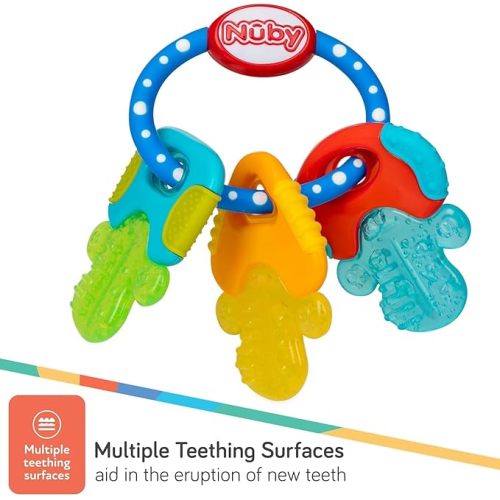 Nuby Ice Gel Teether Keys - 1 Pack - Blue - 1 Count (Pack of 1)