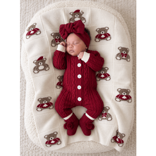 Christmas Bear Organic Cotton Blanket