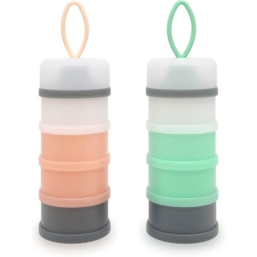 Baby Formula Dispenser, Formula Container, Portable Milk Powder Dispenser Container, Baby Feeding Travel Storage Container, Non-Spill Stackable Baby Snack Storage Container, BPA Free, 2 Packs