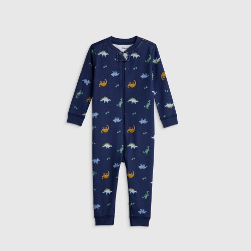 Quince 100% Organic Cotton One Piece Baby Pajama - Little Dinos