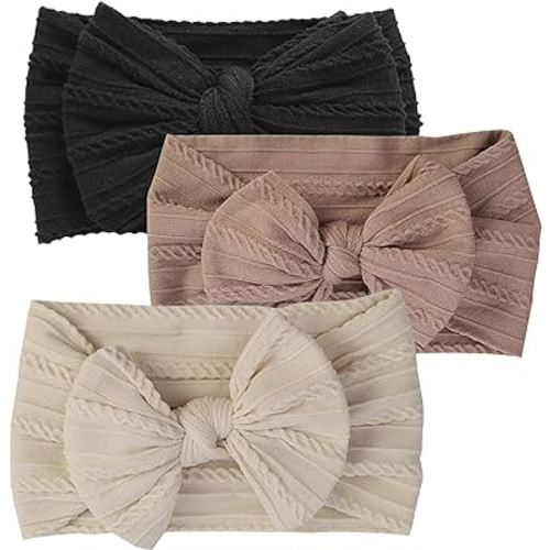 Baby Girls Bow Flora Headband Baby Turban Knotted Elastic Headwrap for Newborn Infant Toddler Hair Accessories