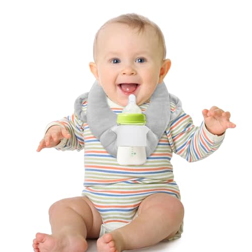 FIKETLXU Baby Bottle Holder,Baby Self Feeding Pillow,Bottle Holder for Baby self Feeding,Baby Bottle Holder Hands frees,Twin Baby Feeding Pillow,Bottle Propper for Baby(Gray)