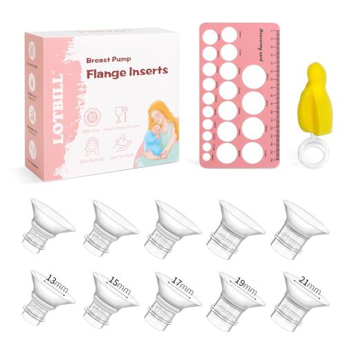 Flange Insert 13/15/17/19/21mm 10PCS Compatible with Momcozy S12 Pro/S9 Pro/S12/S9/Medela/Spectra etc Wearable Breast Pump 24mm Flange/Shield, Reduce 24mm Tunnel Down to Correct Size