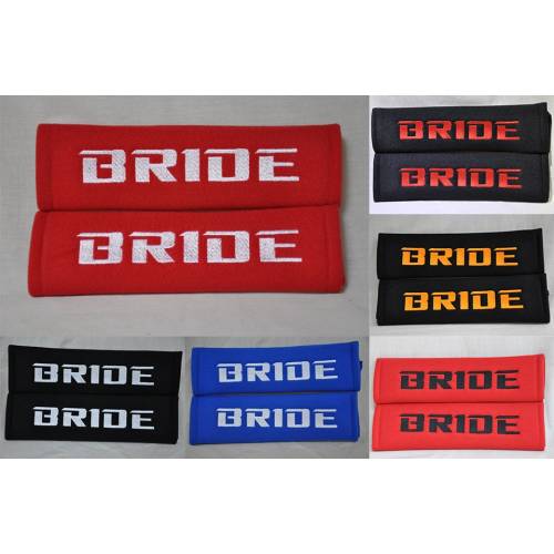 2 pieces (1 PAIR) Bride Racing Embroidery Seat Belt Cover Cushion Shoulder Harness Pad