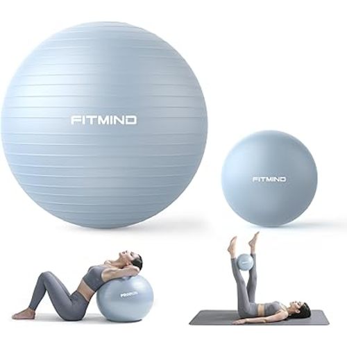 Exercise Balls Set 22-30 Inch & 9 Inch, Small Pilates Ball with Pump, Pregnancy Ball for Women, Yoga Balls for Exercise, Small Exercise Ball for Between Knees, Stability, Physio