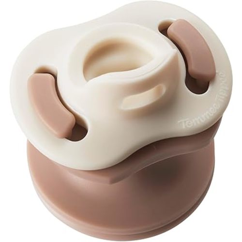 Tommee Tippee Limited Edition StayPut Pocket, Includes Ultra-Light StayPut Pacifier and Microwave Sterilizer Case, BPA-Free Silicone, 0-6 Months, Whipped Cream and Taupe