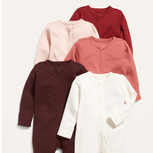 Unisex 2-Way-Zip Sleep & Play Footed One-Piece 5-Pack for Baby | Old Navy