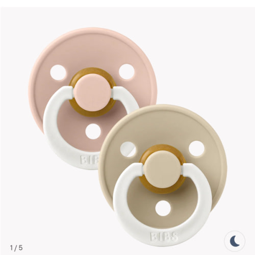 BIBS Colour GLOW 2 Pack Pacifiers - Blush and Vanilla – Bibsworld store US