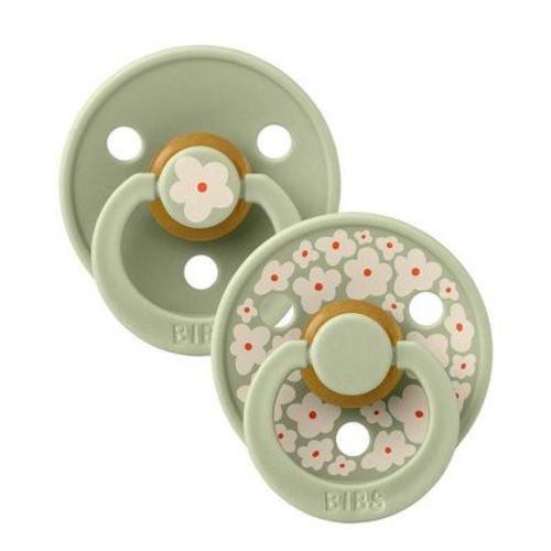 Bibs Studio Collection Colour Jasmine Floral Latex Pacifier 0-6 Months - Jasmine Blush Mix - 2pk
