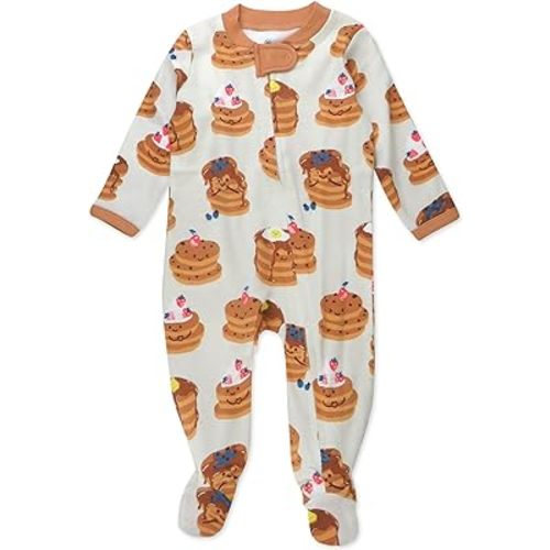 HonestBaby Sleep and Play Footed Pajamas One-Piece Sleeper Jumpsuit Zip-front PJs Organic Cotton for Baby Boys, Unisex