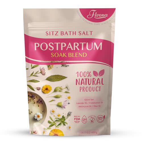 FIVONA Postpartum Soak Blend - Epsom Salt with Essential Oils Blend for Sitz Bath Soaking, Perineal Care, Fast Postpartum Recovery & Hemorrhoid Treatment, Essential Mix for New Mom