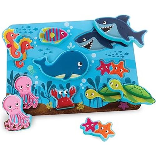 B. toys- Peek & Explore - Under The Sea- Wooden Puzzle – Chunky Puzzle for Toddlers, Kids – Underwater Puzzle – Ocean Animals – 2 Years +