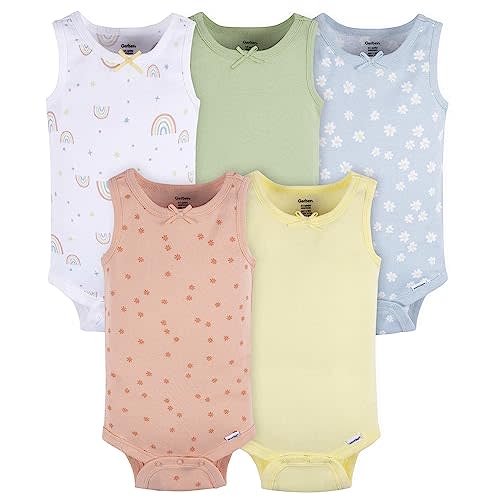 Gerber Baby Girls Multi-Pack Sleeveless Onesies Bodysuit