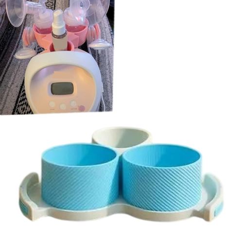 Bottle Holder for Spectra Breast Pump | Fits All S1 S2 Versions | Organize and Simplify Your Pumping Journey | Functional Design for Easy Use (White-Pink)