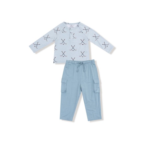 Hockey Henley & Cargo Pants Set, 6-12M