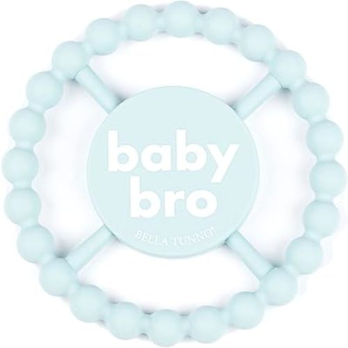 Bella Tunno Happy Teether for Boys – Soft & Easy Grip Baby Boy Teether Toy, Silicone Teether Ring to Help Soothe Gums, Non-Toxic and BPA Free, Baby Bro