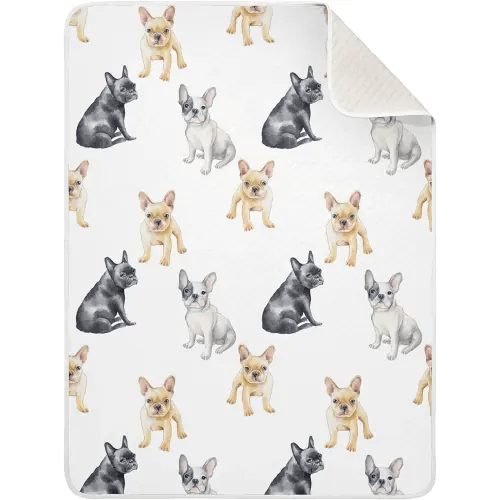 French Bulldog Dog Baby Blanket for Boys Girls Cotton Throw Blanket Swaddle Blanket for Crib Stroller Nursery Receiving Blanket Infant Toddler Unisex 30"x40"