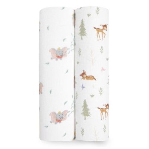 Aden + Anais Essentials Swaddle Blanket - Disney + Friends - Bambi Forest - 2pk