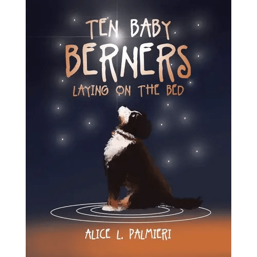 Ten Baby Berners Laying on the Bed