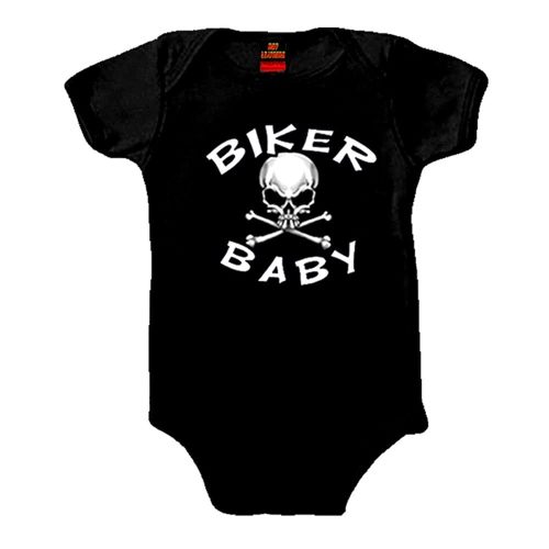 Hot Leathers Black Biker Baby Skull Onesie