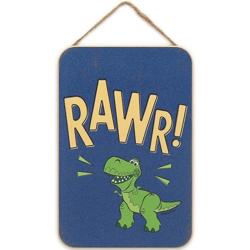 Disney Pixar Toy Story Rex Hanging Wood Wall Decor - Cute Toy Story Sign for Kids' Bedroom, Play Room or Movie Room