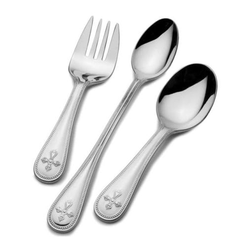 Sterling Collectables: Mikasa Cross 3 Piece Stainless Baby Feeding Set