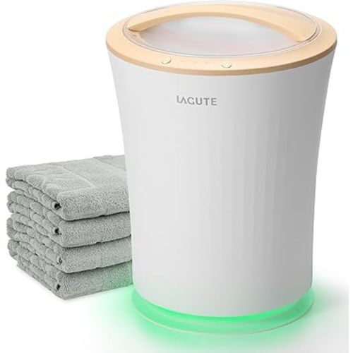 Lagute iSnug Towel Warmer for Bathroom, with 3-Level Timer, Warning Alarm & RGB Light, Auto Shut-Off, 5.3 Gal Heating Bucket for Bathrobe, Blanket, 40"X70" Towels