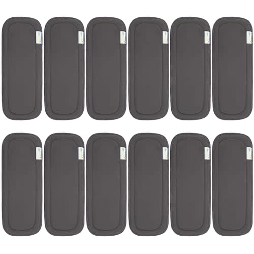 Wegreeco Reusable Soft 5 Layers 12 Pack Charcoal Inserts for Baby Cloth Diaper,High Absorbing Washable Liners