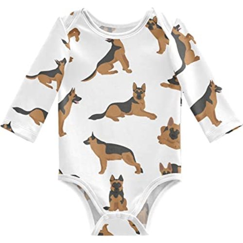 vvfelixl Baby Bodysuits Black Pug White Long Sleeve Cotton Baby Clothes For Boys Girls 0-24 Months