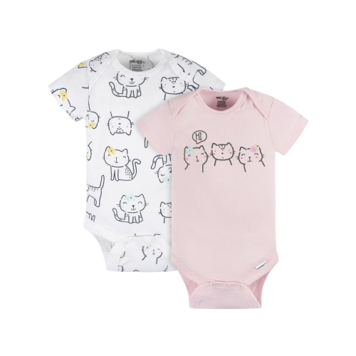 Onesies Brand Baby Neutral Short Sleeve Bodysuits, 2-Pack, Newborn - 6/9 Months