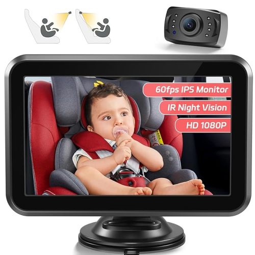Itomoro Baby Car Camera, 4.3'' 1080P Night Vision Car Baby Mirror with Camera 5 Mins Easy Installation Crystal Clear Wide View for Rear Facing Seat ACZ407