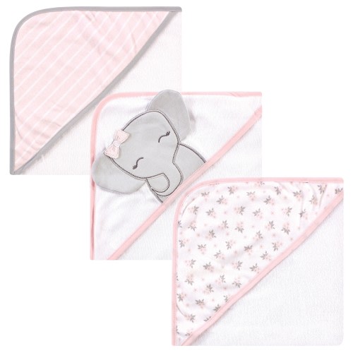 Hudson Baby Infant Girl Cotton Rich Hooded Towels, Cute Elephant, One Size - Cute Elephant - One Size