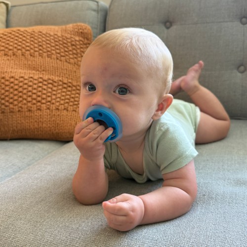 babypace breast-like pacifier 0-6mo 2-set - lapis | mōmi