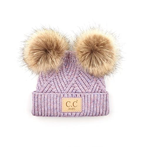 Funky Junque Baby Beanie Hat - Soft Knit Winter Cap with Double Pom Pom - Easter Pastels, Classic Solids, Value Packs