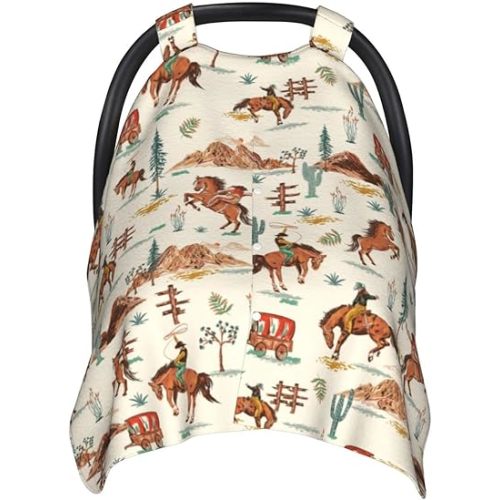 Western Baby Car Seat Canopy Cover Multi Use Nursing Cover for Mom Nursing Covers Newborn Western Shower Gift