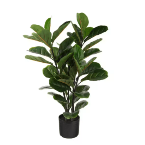 NATURAE DECOR Artificial 35 in. Fiddle Leaf Indoor and Outdoor Plants OUT-FIDDLE-35BC