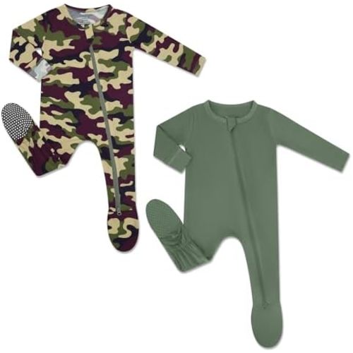 HAPIU Rayon from Bamboo Baby Footed Pajamas, 2 Way Zipper YKK, Footie for Baby Boy Girls, Newborn-24 Months