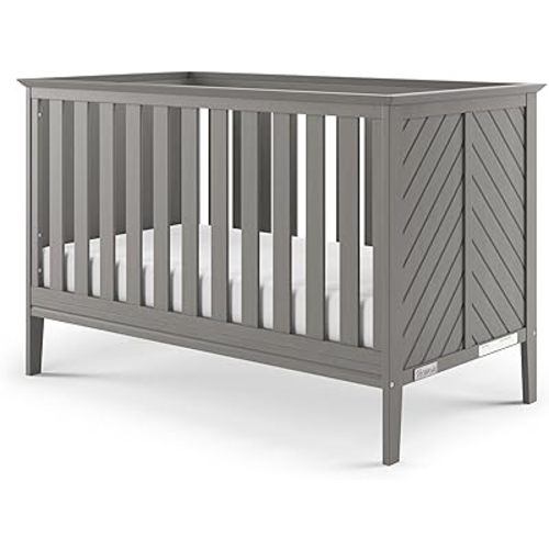 Child Craft Atwood 3-in-1 Convertible Crib, Baby Crib Converts to Day Bed, Toddler Bed, 3 Adjustable Mattress Positions, Non-Toxic, Baby Safe Finish (Lunar Gray)