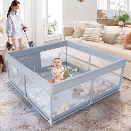 Pkinoicy 47x47inch Small Baby Play Pen, Baby Playpen, Playpen for Babies and Toddlers, Toddler Playpen for Apartment,Unisex
