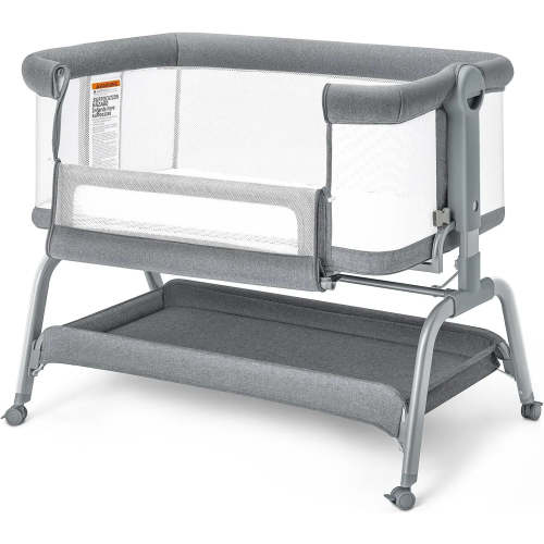 Baby Bassinet and Bedside sleeper, Grey