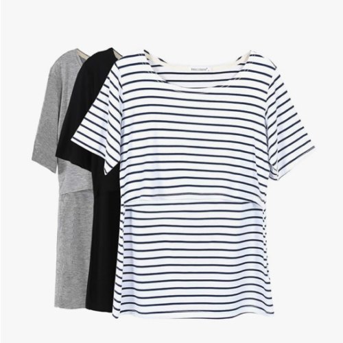 Smallshow Women's Maternity Nursing Tops Short Sleeve Breastfeeding Clothes