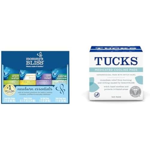 Mommy's Bliss Newborn Essentials Gift Set, Includes Gripe Water, Baby Vitamin D/Gas Drops and Gentle Saline Drops/Spray