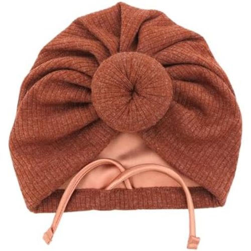 Silky Satin Lined Turban Hat for Babies Infant Toddler Girls Boys Bonnet Newborn Cotton Beanie Little Kids Shower Caps