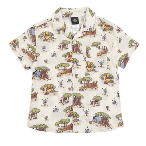 Disney Winnie the Pooh Infant Baby Boys Button Down Dress Shirt Beige 12 Months