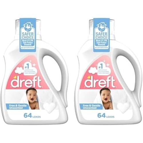 Dreft Liquid Laundry Baby Detergent Unscented 92 fl oz 64 loads (Pack of 2)