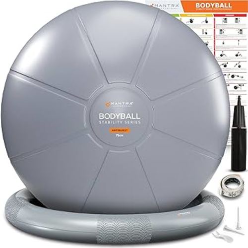 Yoga Ball Chair Exercise Ball Chair for Office with Base, Yoga Ball for Pregnancy Ball Stability Ball & Birth Ball for Labor, Swiss Ball Gym Ball for Exercising, Workout Ball Fitness Ball for Desk